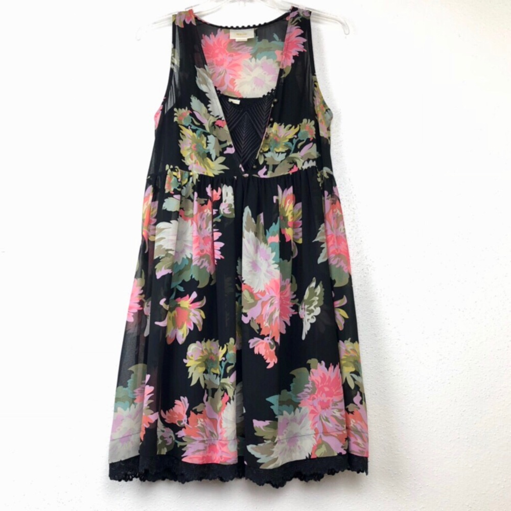 ANTHROPOLOGIE MAEVE VIOLETTA LAYERED FLORAL DRESS